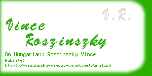 vince roszinszky business card